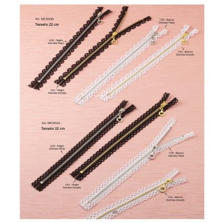 Cremallera Troquelada 3010 22 cm Pack 6 - Cremalleras cerradas de diseño. | Mercería Barata
