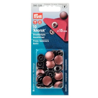 Botones Presión Para Anorak 390328 15mm Pack 10 - Kits botones | Mercería Barata