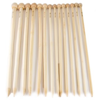 Agujas Bamboo Tricotar 34 cm Nº 0 - 15  - Agujas tejer lana | Mercería Barata
