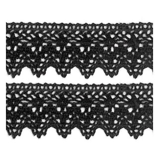 Puntilla Bolillo Negra 800401 25 cm 33 Metros - Puntilla bolillo | Mercería Barata