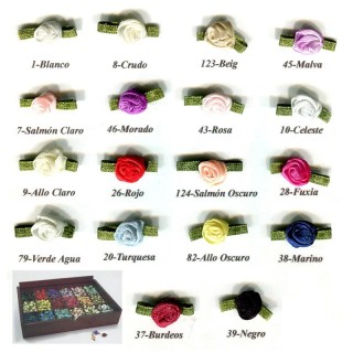 Flores de Raso grandes 17 mm Pack 100 Unidades - Flores | Mercería Barata
