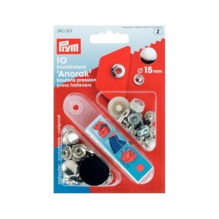 BOTON PRYM ANORAK 390301 15MM PACK 10 UNIDADES - Botones para abrigos y tirantes | Mercería Barata