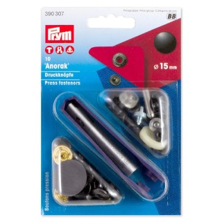 Botones Presión Para Anorak Negro 390307 Pack 10 - Botones para abrigos y tirantes | Mercería Barata