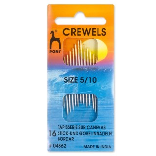 Agujas Pony 4862 Ojo Grande Oro Talla 5/10 Pack 80 - Agujas coser a mano | Mercería Barata