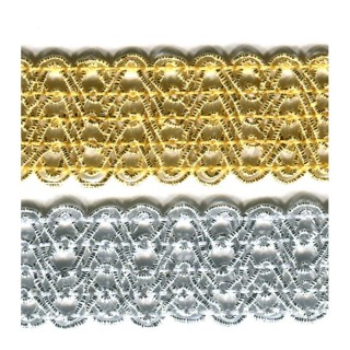Pasamanería Lurex Oro Y Plata 25mm 25 Metros - Pasamaneria metalizada | Mercería Barata
