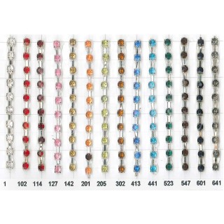 Galón Strass Con Cristal Engarzado 3 mm 10 Metros - Pasamanerias varias | Mercería Barata