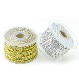 Cordón Lamé Oro o Plata - Cordones metalizados | Mercería Barata