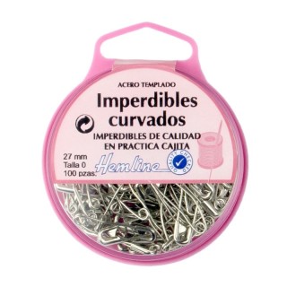 Imperdibles curvados 27mm - pack 5x100  - Imperdibles | Mercería Barata