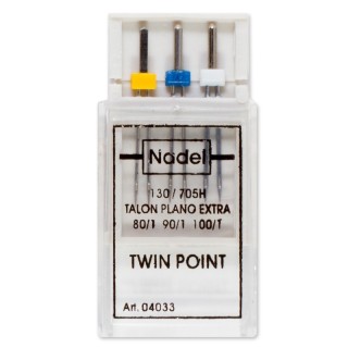 Agujas Dobles Máquina 705 Talón Plano Pack 3 - Agujas maquina cabezal semiplano 705 | Mercería Barata