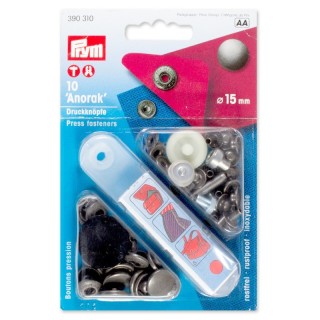 Botones Presión Anorak 15mm Pack 10 - Botones para abrigos y tirantes | Mercería Barata