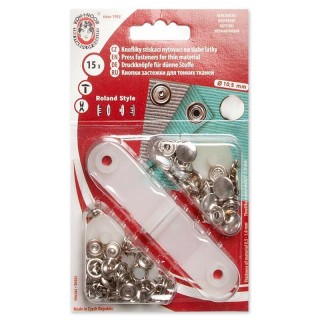 Botón Presión Kohinoor Plata 10,5 mm Pack 15 - Broches de presión y Broches de presión y Automáticos metálicos  | Mercería Ba...