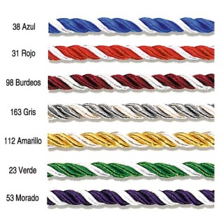 Cordón Seda Bicolor 5,5 mm 25 Metros - Cordones lisos | Mercería Barata