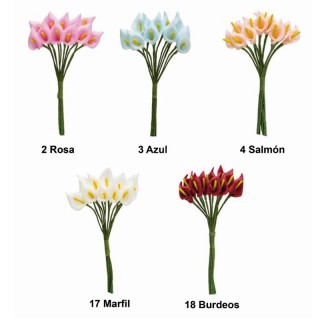 Flor Cala Pomos Ramito Pack 12 - Flores | Mercería Barata
