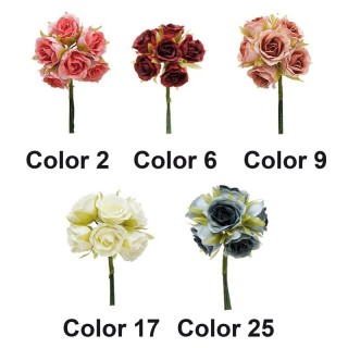 Ramillete 6 Flores Tela Pack 10 - Flores | Mercería Barata