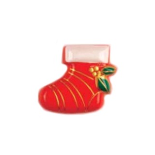 BOTON DILL CALCETIN NAVIDAD 3406142812 28mmPACK 12 - Botones dibujos de 28 mm | Mercería Barata