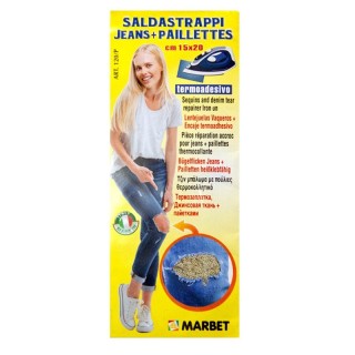 SALDASTRAPPI VAQUERO LENTEJUELAS 120P 15x20 CM - Parches y coderas | Mercería Barata