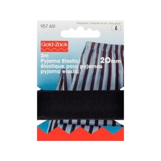 Goma pijamas negra 20mm 957651 - Gomas elásticas lisas | Mercería Barata