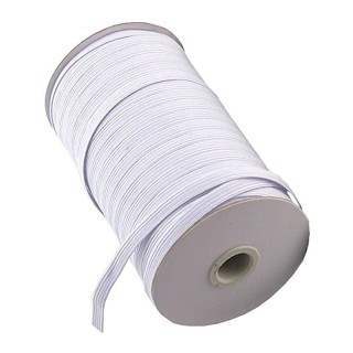 CINTA ELASTICA MASCARILLAS BLANCA 8MM 200 METROS - Gomas elásticas lisas | Mercería Barata