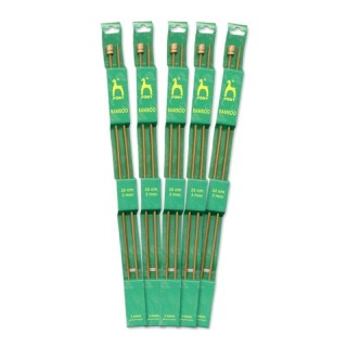 Aguja tricotar bamboo Pony nº2 33cm pack 5 pares - Inicio | Mercería Barata