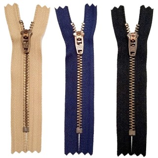 CREMALLERAS YKK T3 DIENTE ORO VIEJO 18CM PACK 10