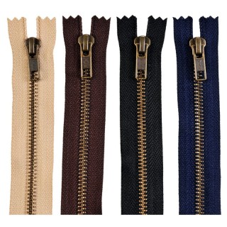 CREMALLERAS YKK T5 DIENTE ORO VIEJO 35CM PACK 5