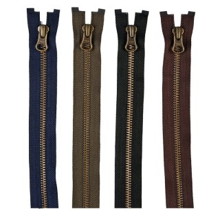 CREMALLERA YKK DOBLE CURSOR METAL ENVEJECIDO 80CM