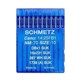 AGUJA MAQUINA SCHMETZ 287DB SUK PUNTA BOLA PACK 10