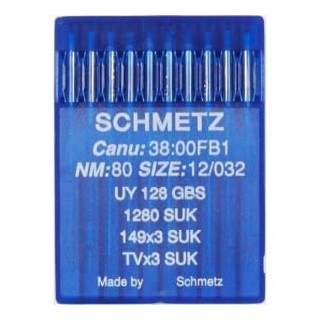 AGUJA MAQUINA SCHMETZ 128 RECUBRIDORA BOLA PACK 10