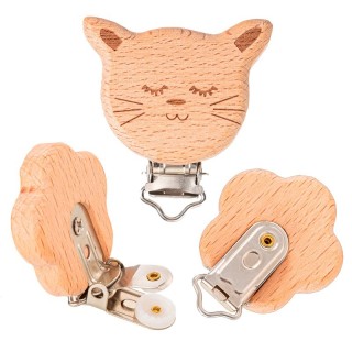 PORTACHUPETE MADERA PINZAS GATO 2058 PACK 5