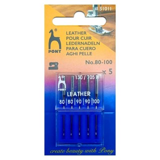 AGUJA MAQUINA 130/705H PONY 51011 LEATHER PACK 25