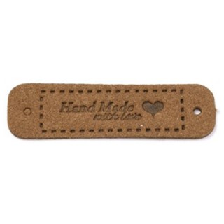 ETIQUETAS HANDMADE CUERO 55X15MM PACK 100 UDS