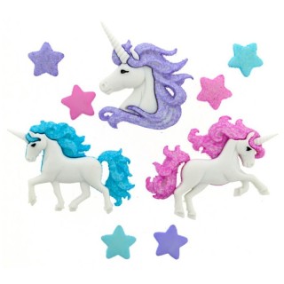 BOTONES DRESS IT UP 9357 MAGICAL UNICORNS 9 UDS
