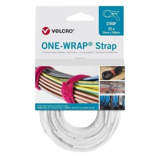 VELCRO ONE WRAP STRAP 64500 20X200MM BLANCO 25 PCS