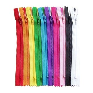 Cremalleras Nylon 45cm Pack 10 - Cremalleras cerradas plástico | Mercería Barata