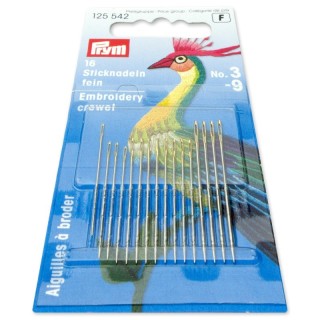 Agujas de bordar Crewel 3/9 125542 - Agujas bordar | Mercería Barata