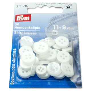 BOTONES CAMISA"PRYM"PLAST 11+9mm 30pz 311210 - Kits botones | Mercería Barata