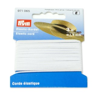 Cordón elástico 1,5mm blanco 971065 - Cordón goma elastico | Mercería Barata