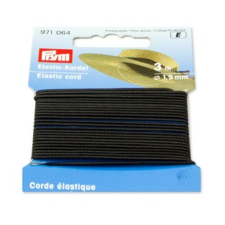 Cordón elástico 1,5mm negro 971064 - Cordón goma elastico | Mercería Barata